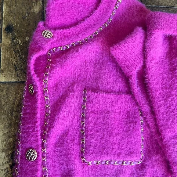 Nanette Lepore. Fuchsia cardigan  pit 21 length 23 - Picture 4 of 7